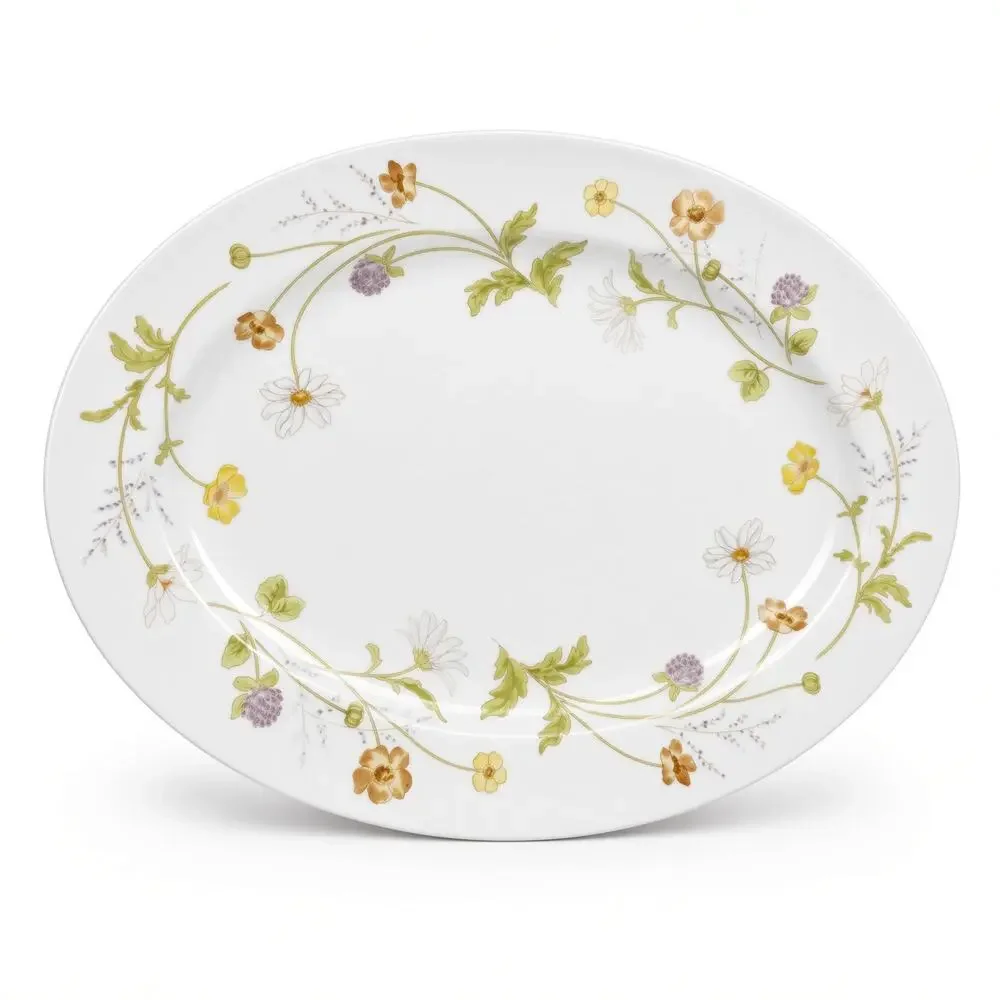 Vintage Mikasa Heather Fine China Oval Serving Platter L5005 Japan 14in
